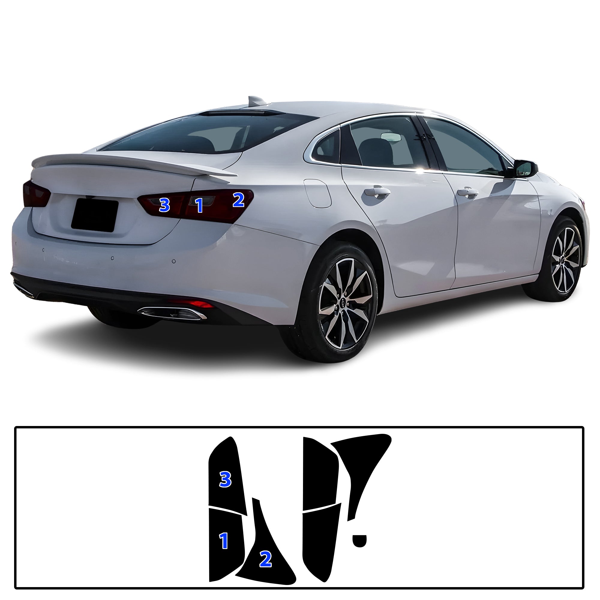 Full Headlight Taillight Precut Smoked PPF Tint Kit Film Overlay Fits Chevy Malibu 2016-2025