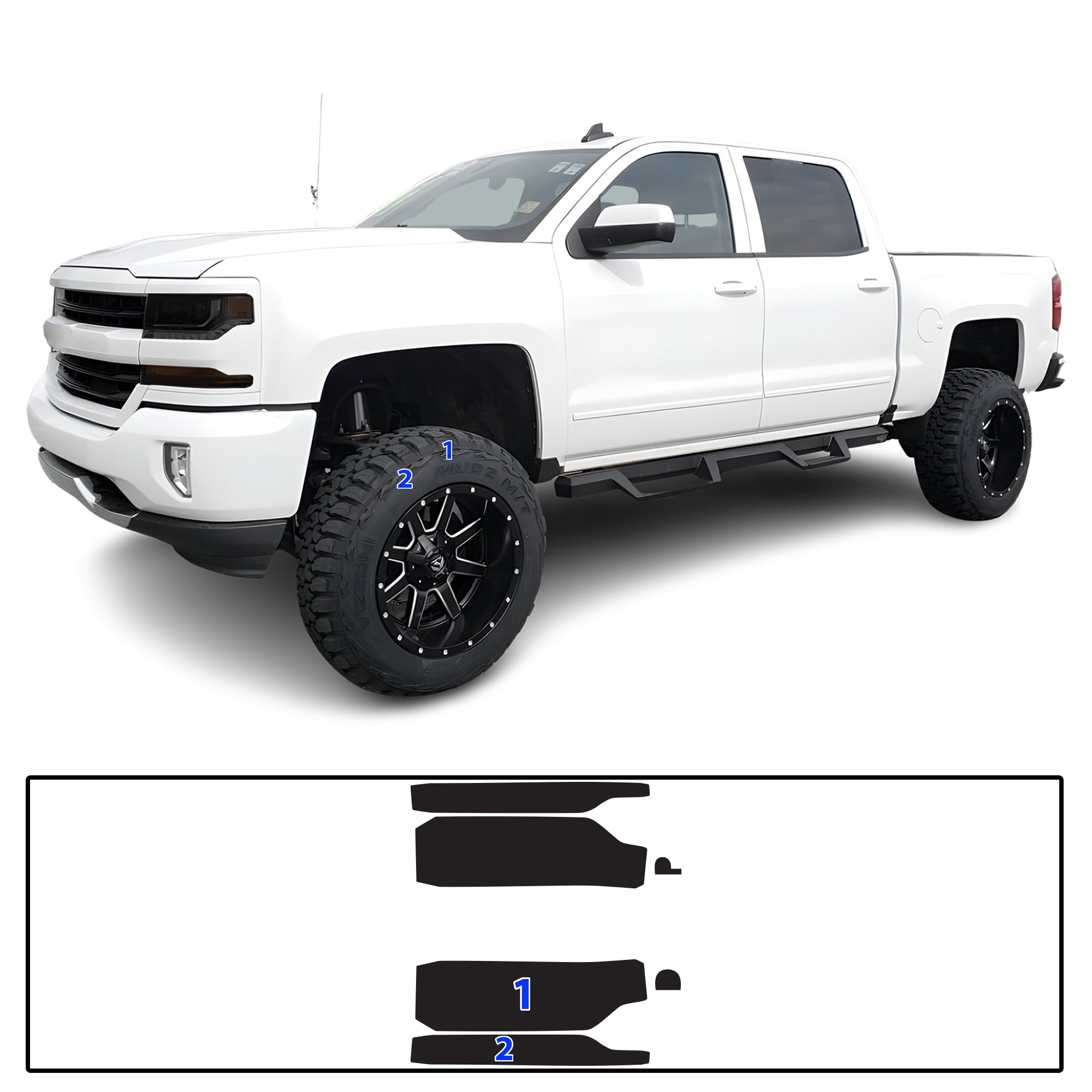 Chevy Silverado 2016–2018 Dark Smoke Headlight & Taillight Tint Kit – Precut Vinyl Lens Overlays