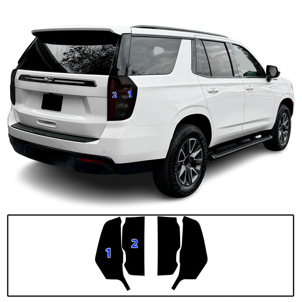 Full Headlight Taillight Precut Smoked PPF Tint Kit Film Overlay Fits Chevy Tahoe Suburban 2021-2024