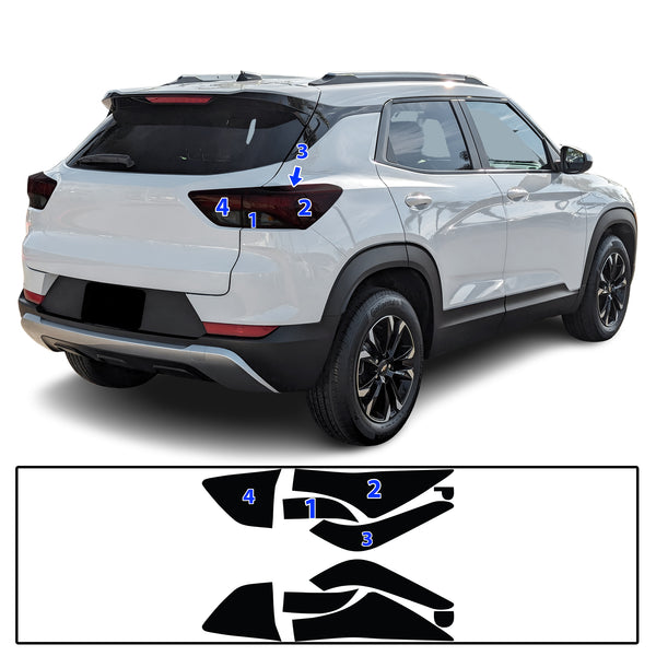 Full Headlight Taillight Precut Smoked PPF Tint Kit Film Overlay Fits Chevrolet Trailblazer 2021-2025