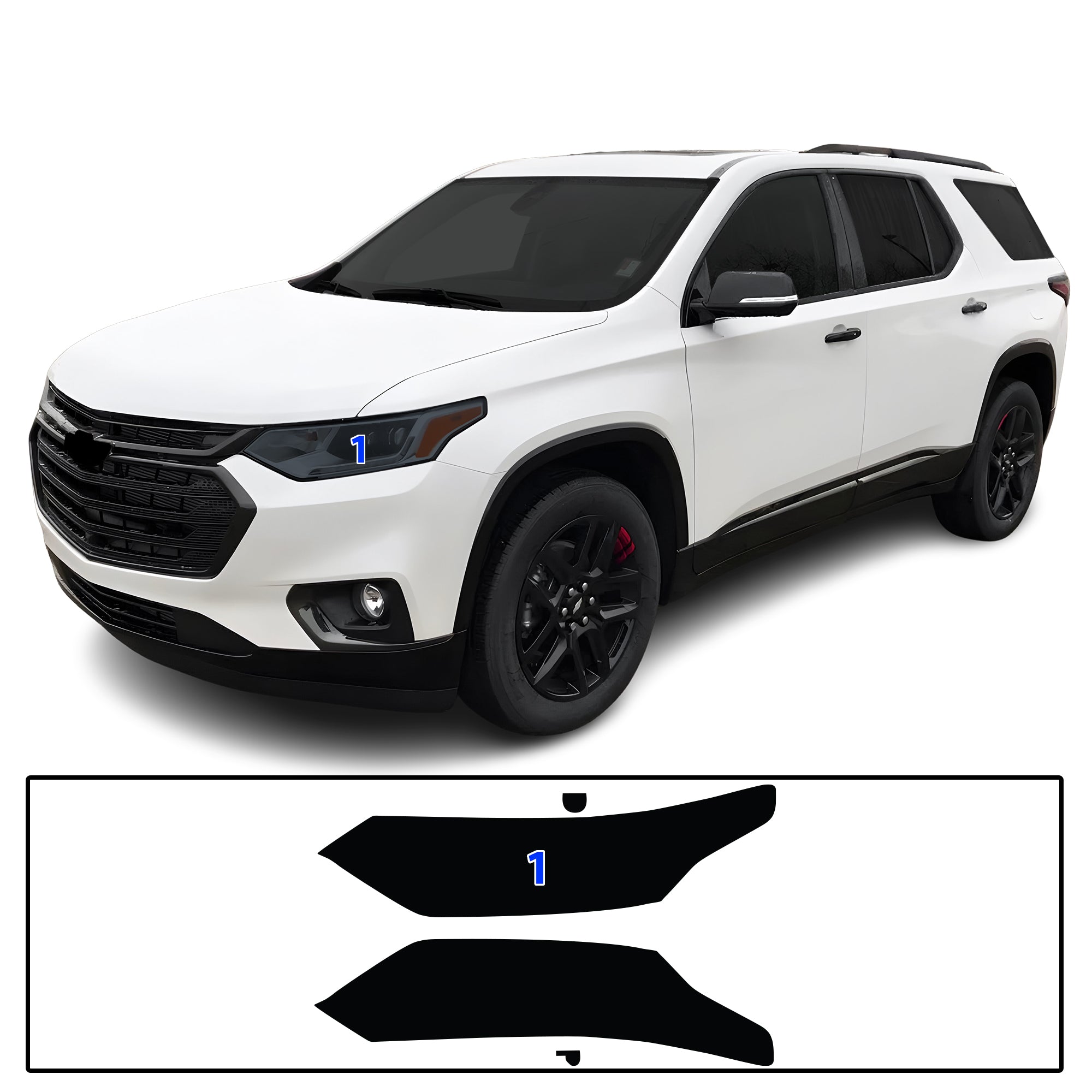 Chevy Traverse 2018–2021 Dark Smoke Headlight & Taillight Tint Kit – Precut Vinyl Lens Overlays