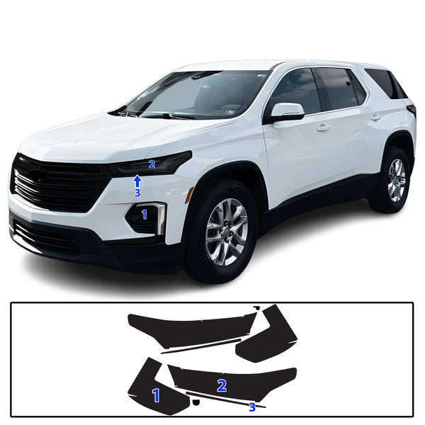 Full Headlight Taillight Precut Smoked PPF Tint Kit Film Overlay Fits Chevrolet Traverse 2022-2023
