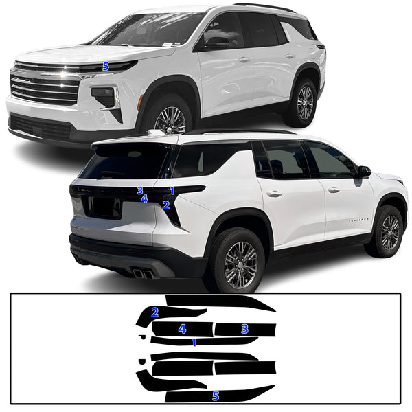 Fits Chevrolet Traverse 2024-2026 Full Headlight Taillight Precut Smoked PPF Tint Kit Film Overlay
