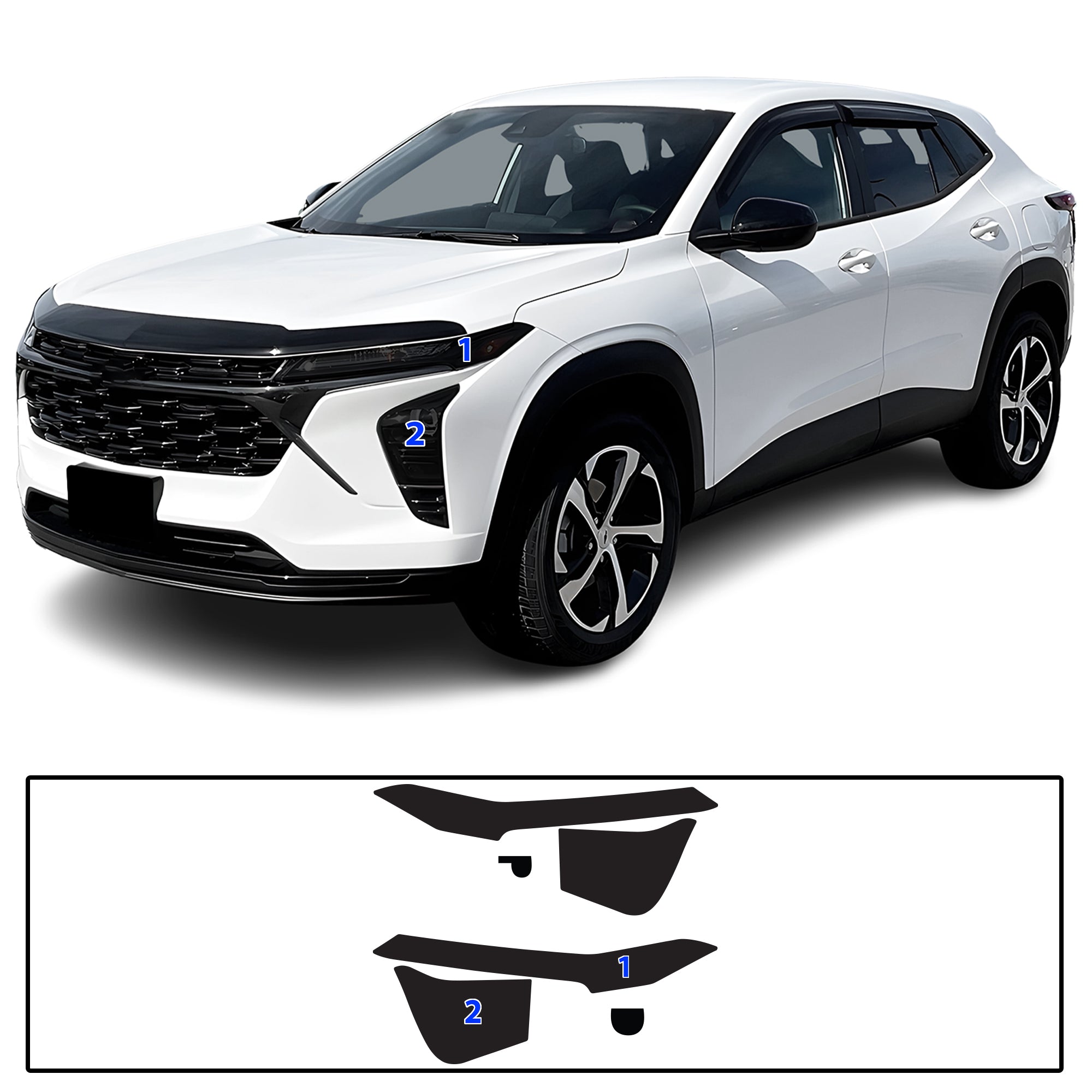 Chevy Trax 2024–2026 Dark Smoke Headlight & Taillight Tint Kit – Precut Vinyl Lens Overlays