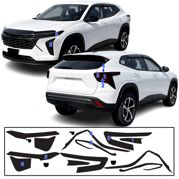 Full Headlight Taillight Precut Smoked PPF Tint Kit Film Overlay Fits Chevrolet Trax
