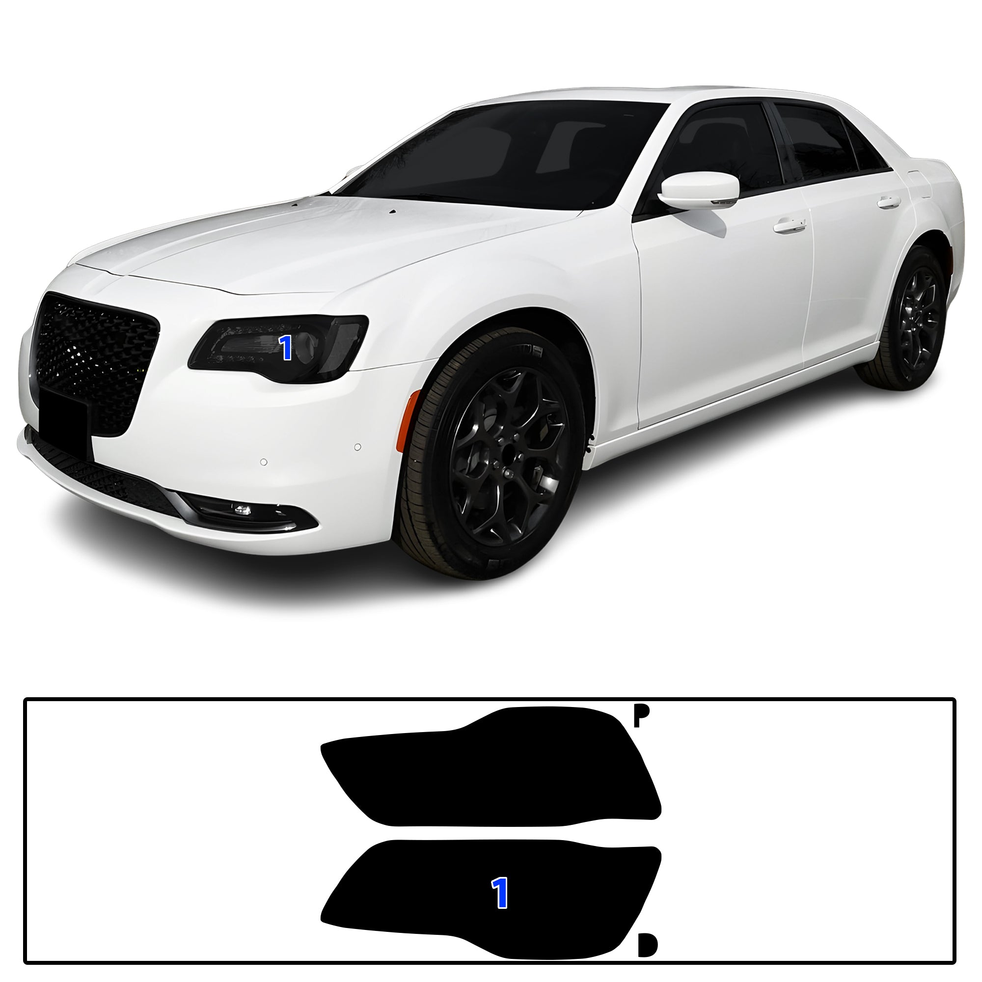 Chrysler 300 C 2015–2023 Dark Smoke Headlight & Taillight Tint Kit – Precut Vinyl Lens Overlays