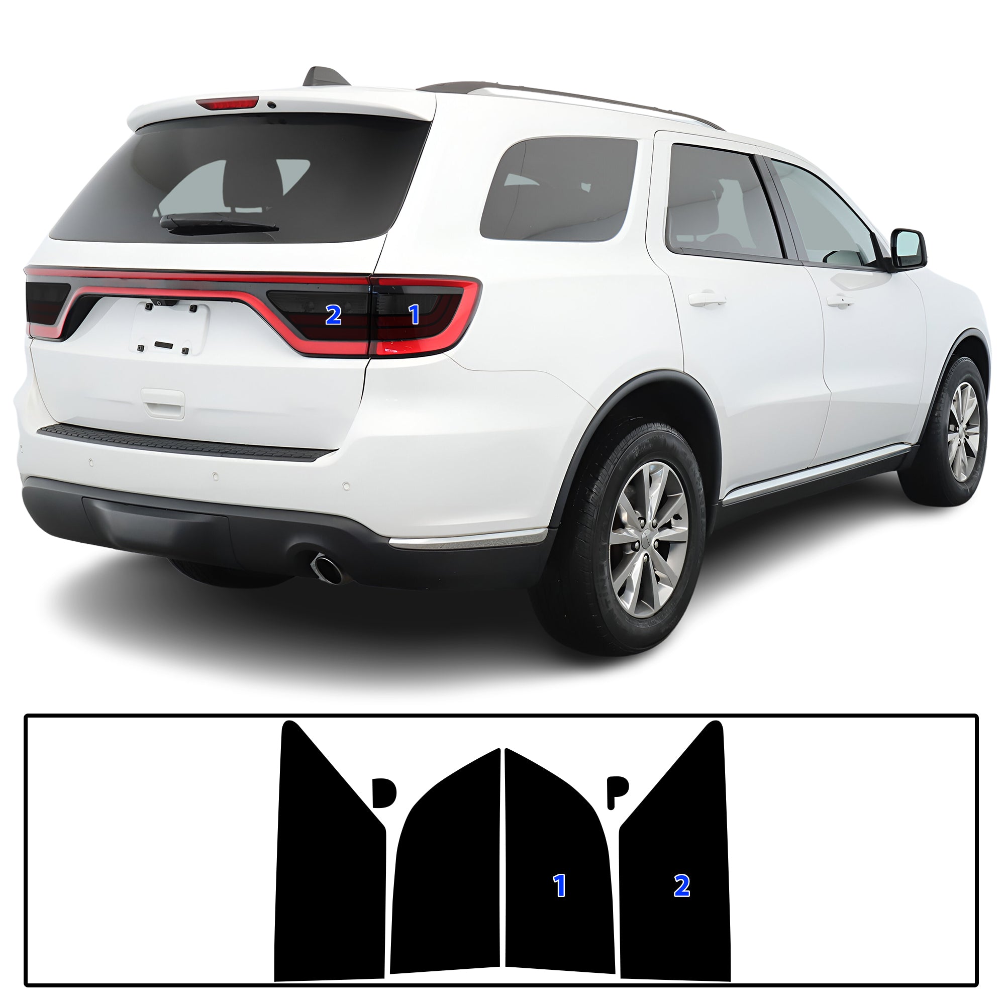 Dodge Durango 2014–2026 Dark Smoke Headlight & Taillight Tint Kit – Precut Vinyl Lens Overlays