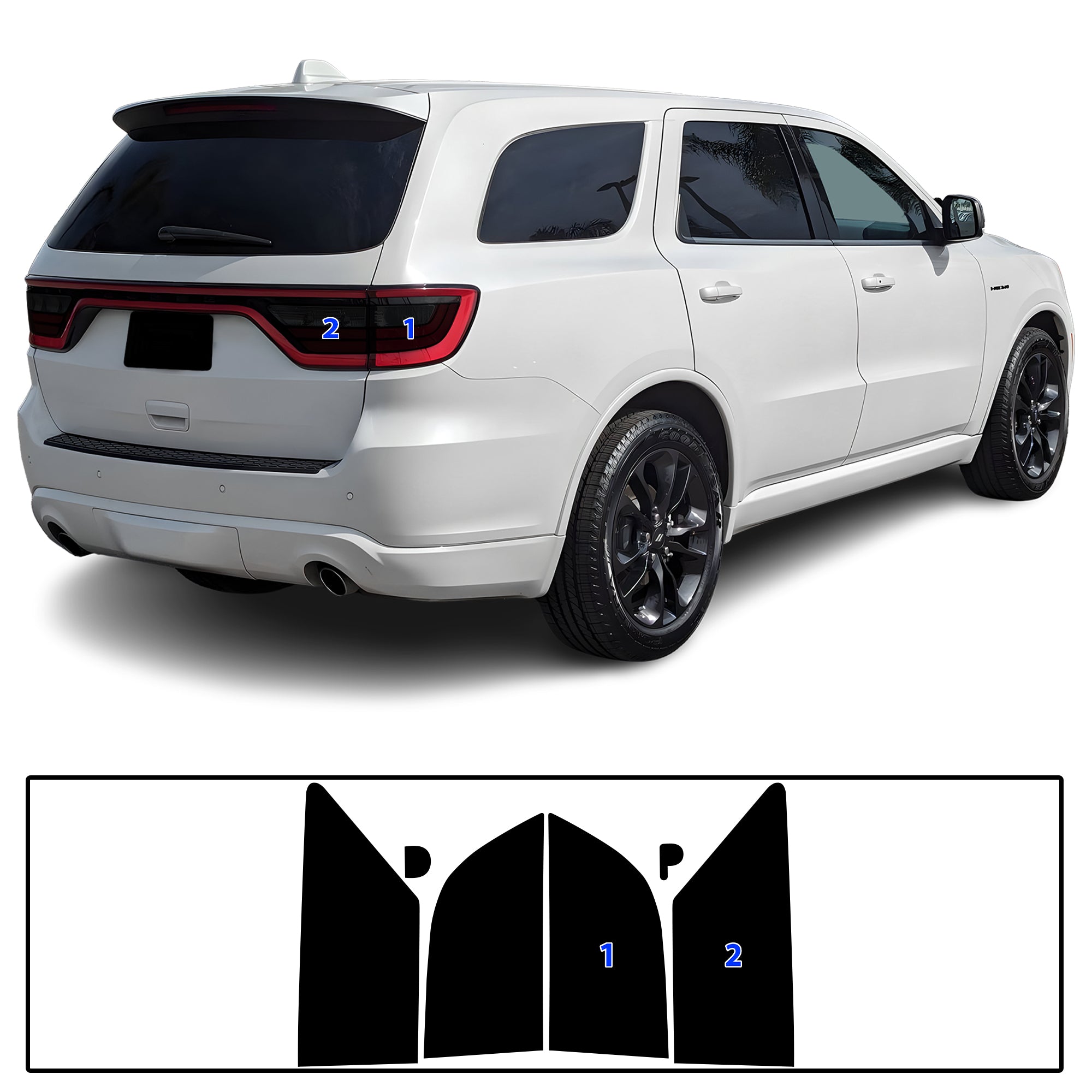 Dodge Durango 2014–2026 Dark Smoke Headlight & Taillight Tint Kit – Precut Vinyl Lens Overlays