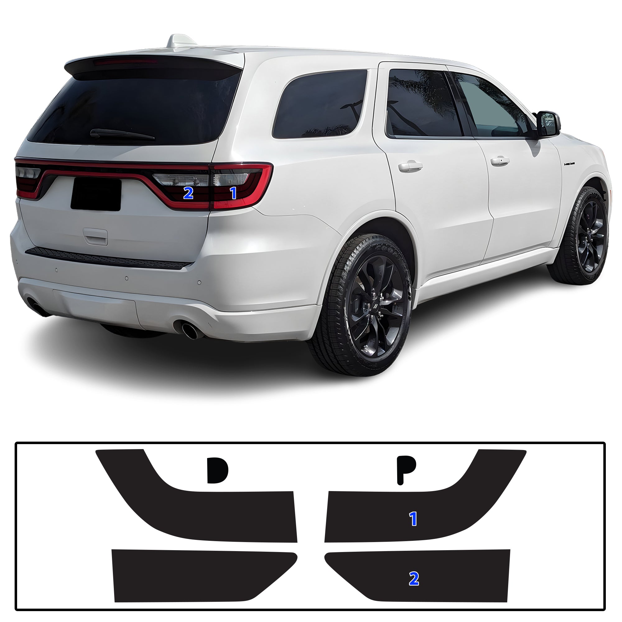 Dodge Durango 2014–2026 Dark Smoke Headlight & Taillight Tint Kit – Precut Vinyl Lens Overlays