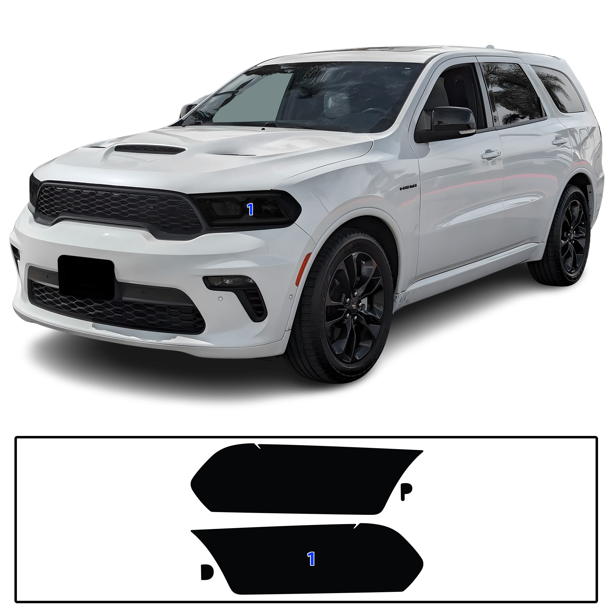 Dodge Durango 2014–2026 Dark Smoke Headlight & Taillight Tint Kit – Precut Vinyl Lens Overlays