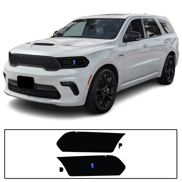 Tinted Racetrack Fog Light Taillight Third Brake Light Sidemarker Overlay Tint Film Fits Dodge Durango 2014-2025