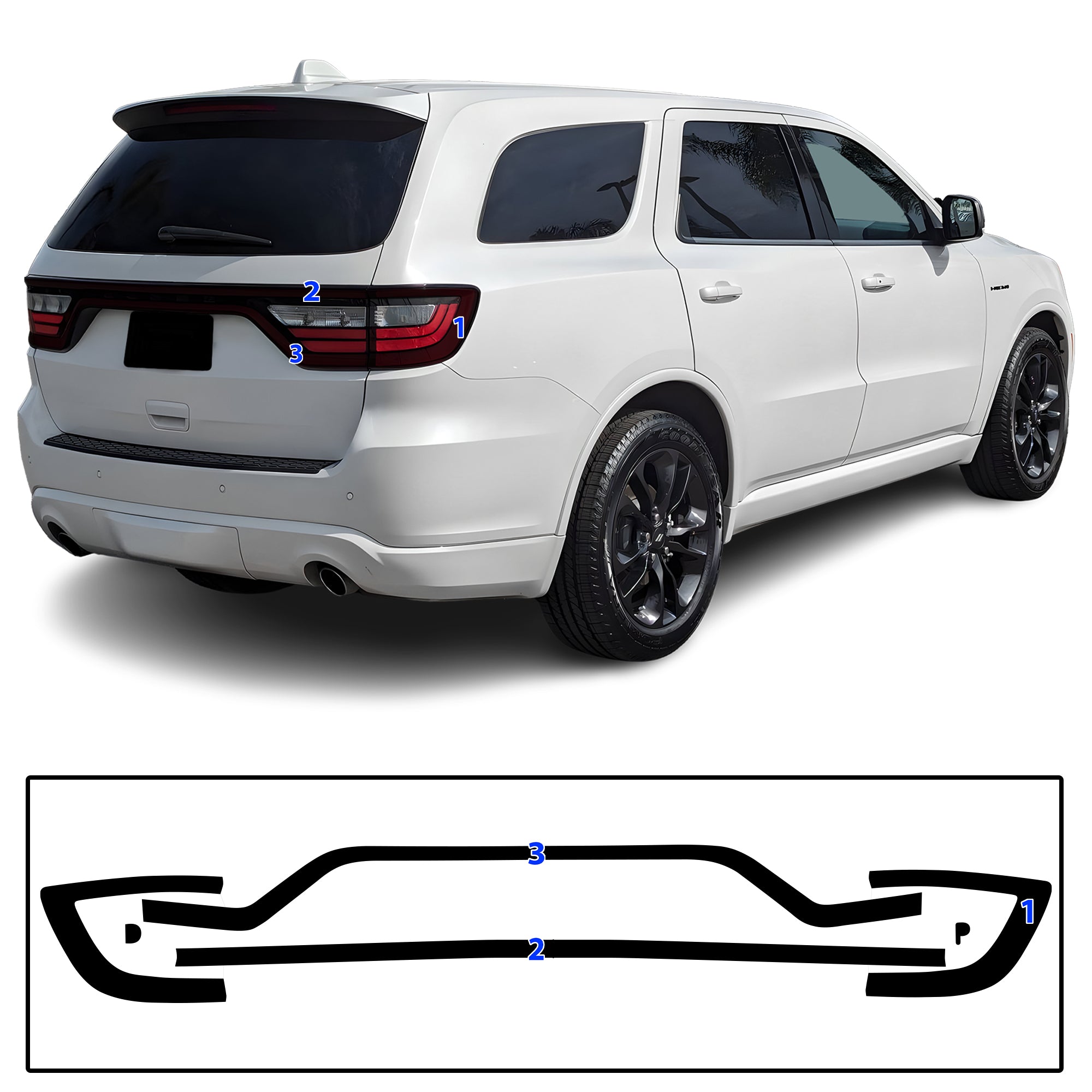 Dodge Durango 2014–2026 Dark Smoke Headlight & Taillight Tint Kit – Precut Vinyl Lens Overlays