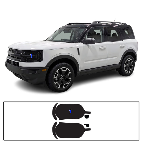 Full Headlight Taillight Precut Smoked PPF Tint Kit Film Overlay Fits Ford Bronco Sport 2021-2025