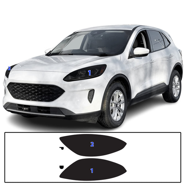 Full Headlight Taillight Precut Smoked PPF Tint Kit Overlay Film Fits Ford Escape 2020-2022