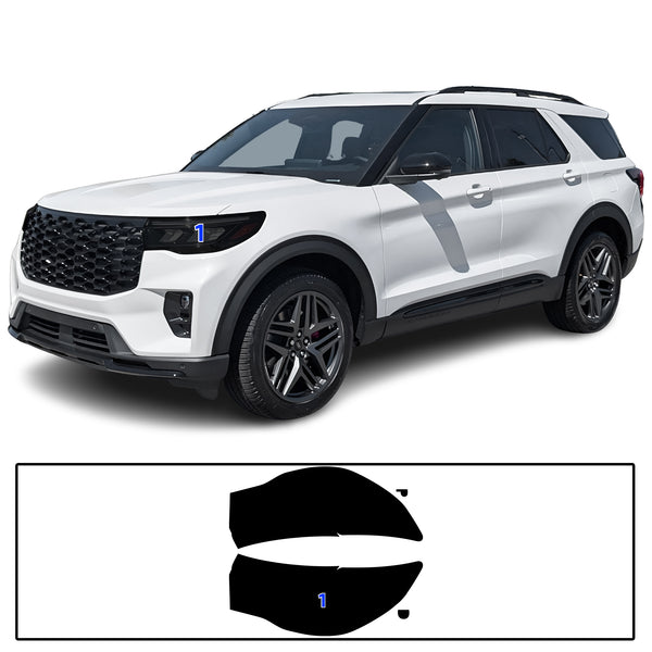Fits Ford Explorer 2025-2026 Full Headlight Taillight Precut Smoked PPF Tint Kit Film Overlay