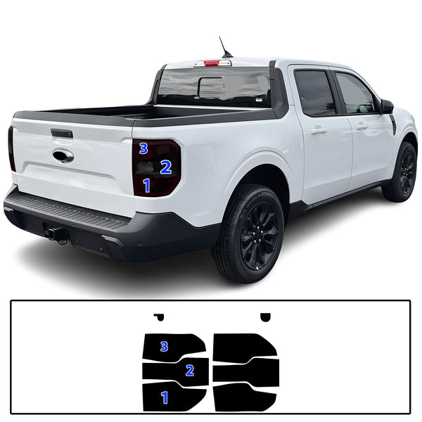 Full Headlight Taillight Precut Smoked PPF Tint Kit Film Overlay Fits Ford Maverick 2022-2025