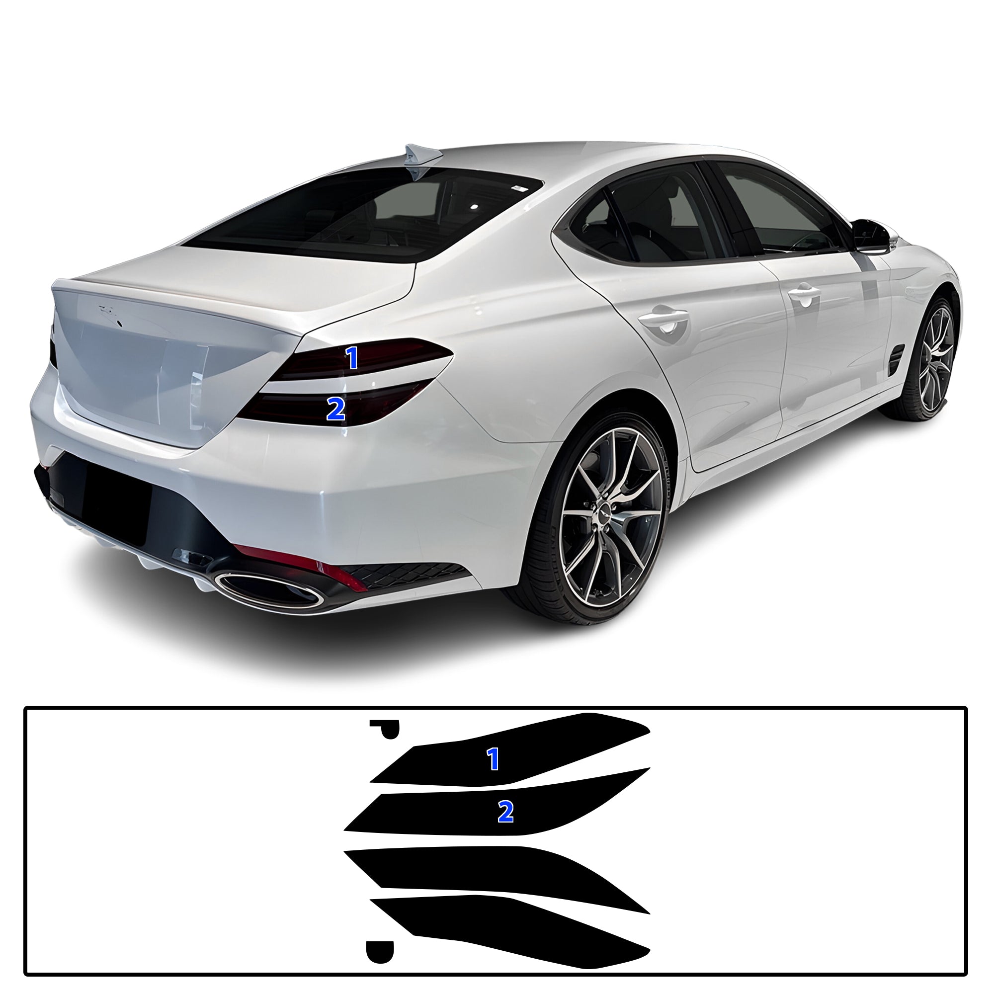 Genesis G70 2022–2026 Dark Smoke Headlight & Taillight Tint Kit – Precut Vinyl Lens Overlays
