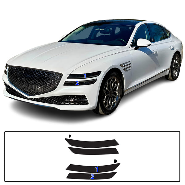 Full Headlight Taillight Precut Smoked PPF Tint Kit Film Overlay Fits Genesis G80 2022-2025