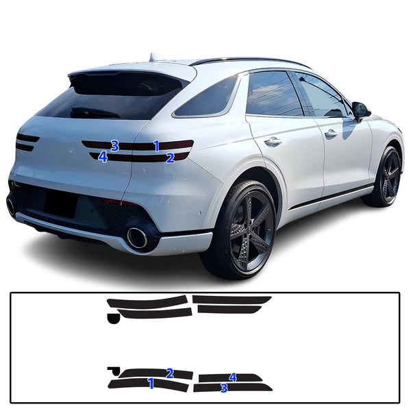 Full Headlight Taillight Precut Smoked PPF Tint Kit Film Overlay Fits Genesis GV70 2022-2025