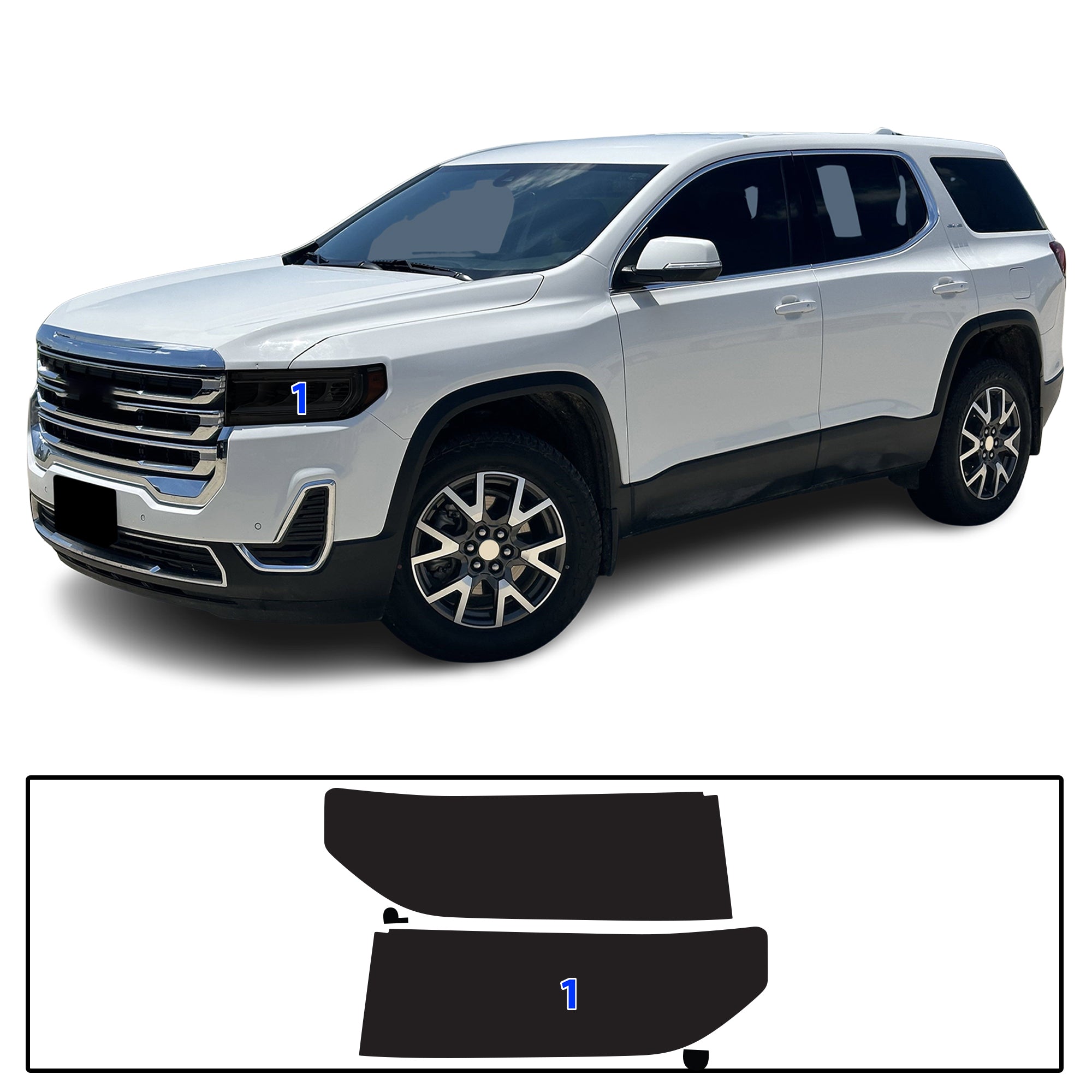 GMC Acadia 2020–2023 Dark Smoke Headlight & Taillight Tint Kit – Precut Vinyl Lens Overlays