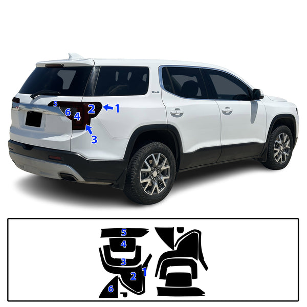 Full Headlight Taillight Precut Smoked PPF Tint Kit Overlay Film Fits GMC Acadia 2020-2023