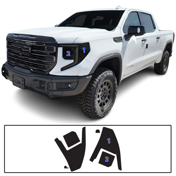 Full Headlight Taillight Precut Smoked PPF Tint Kit Film Overlay Fits GMC Sierra 2022-2025