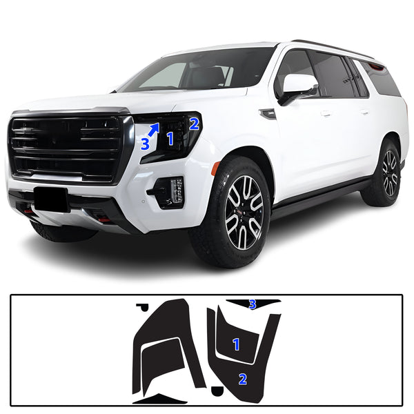 Full Headlight Taillight Precut Smoked PPF Tint Kit Overlay Film Fits GMC Yukon 2021-2024