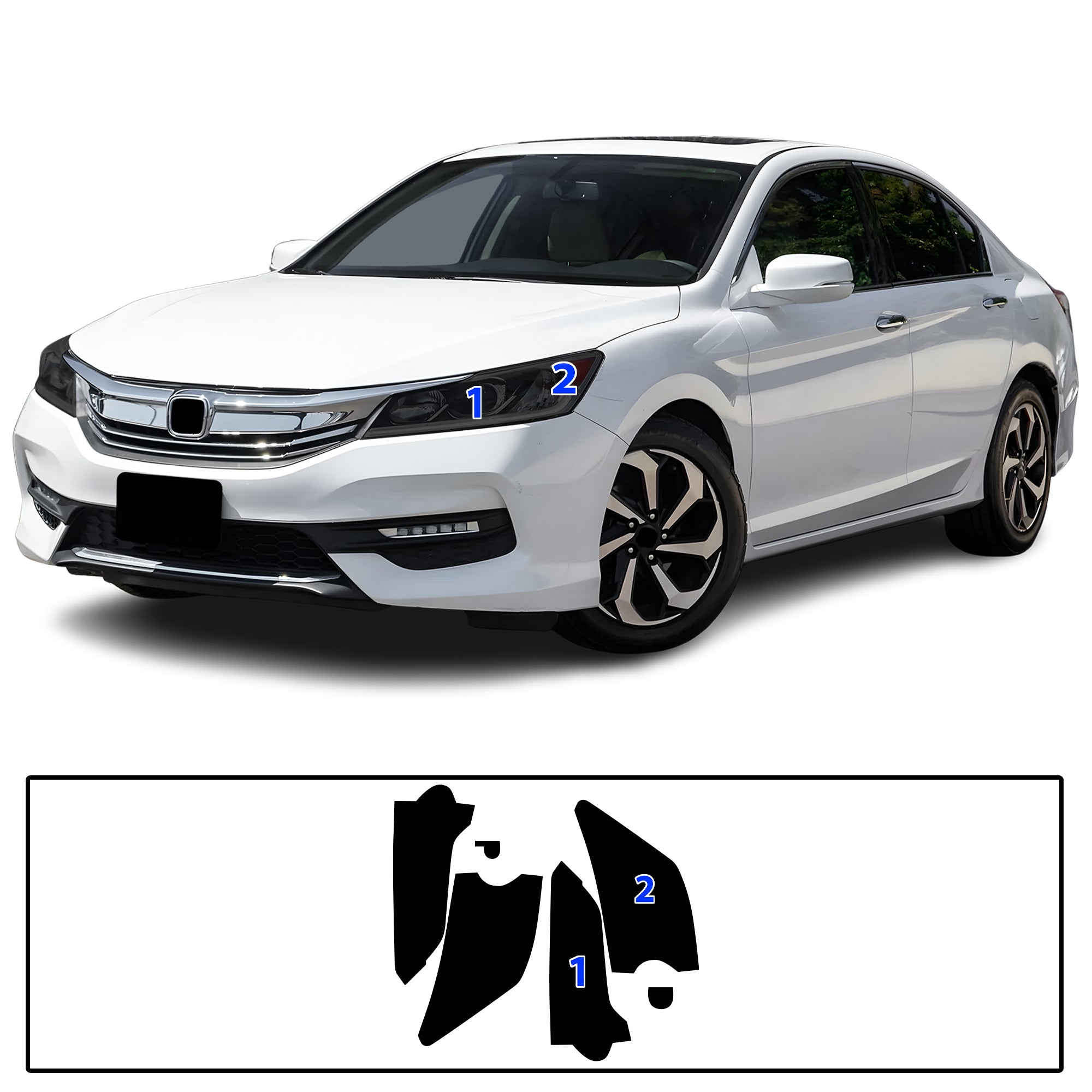 Honda Accord 2016–2017 Dark Smoke Headlight & Taillight Tint Kit – Precut Vinyl Lens Overlays