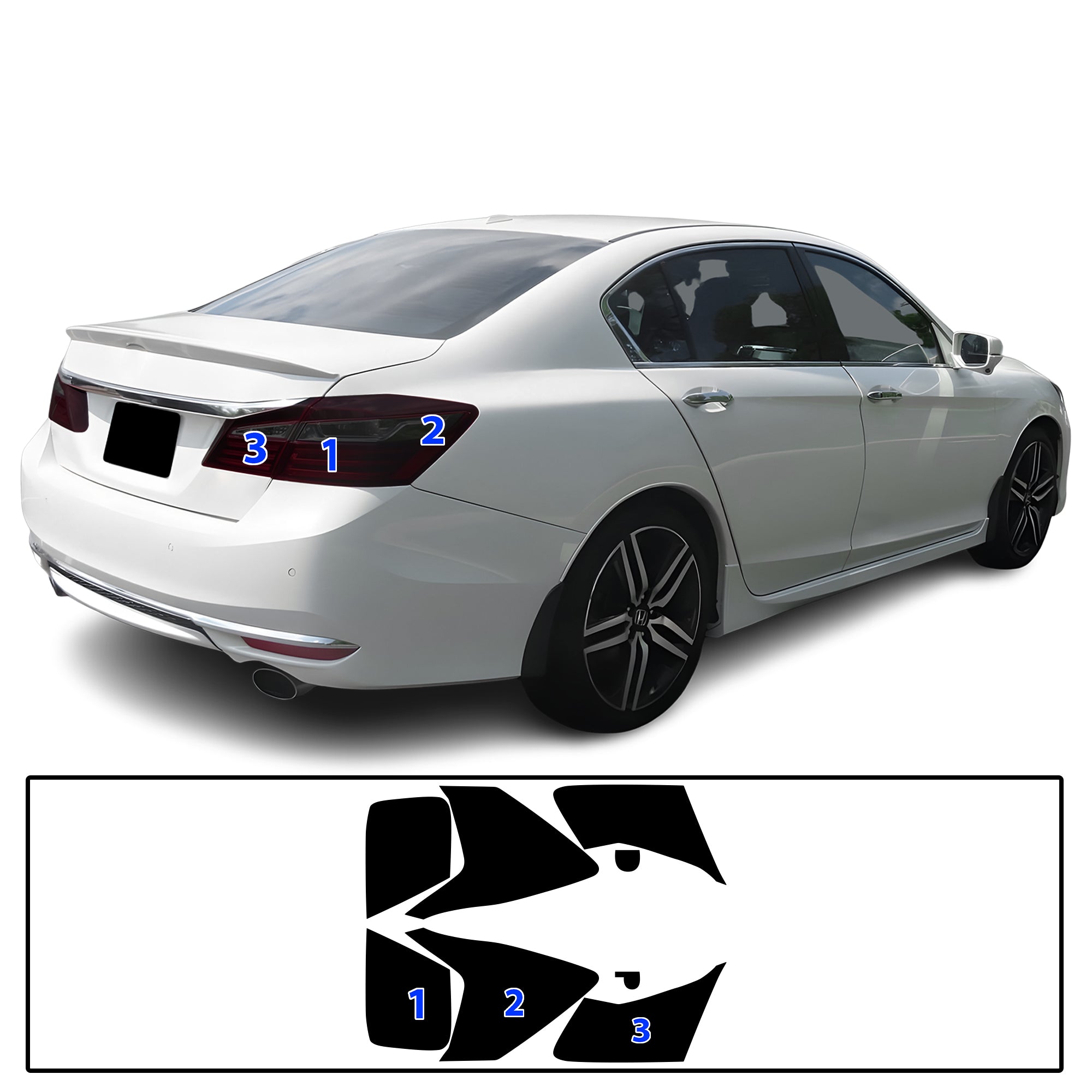 Honda Accord 2016–2017 Dark Smoke Headlight & Taillight Tint Kit – Precut Vinyl Lens Overlays