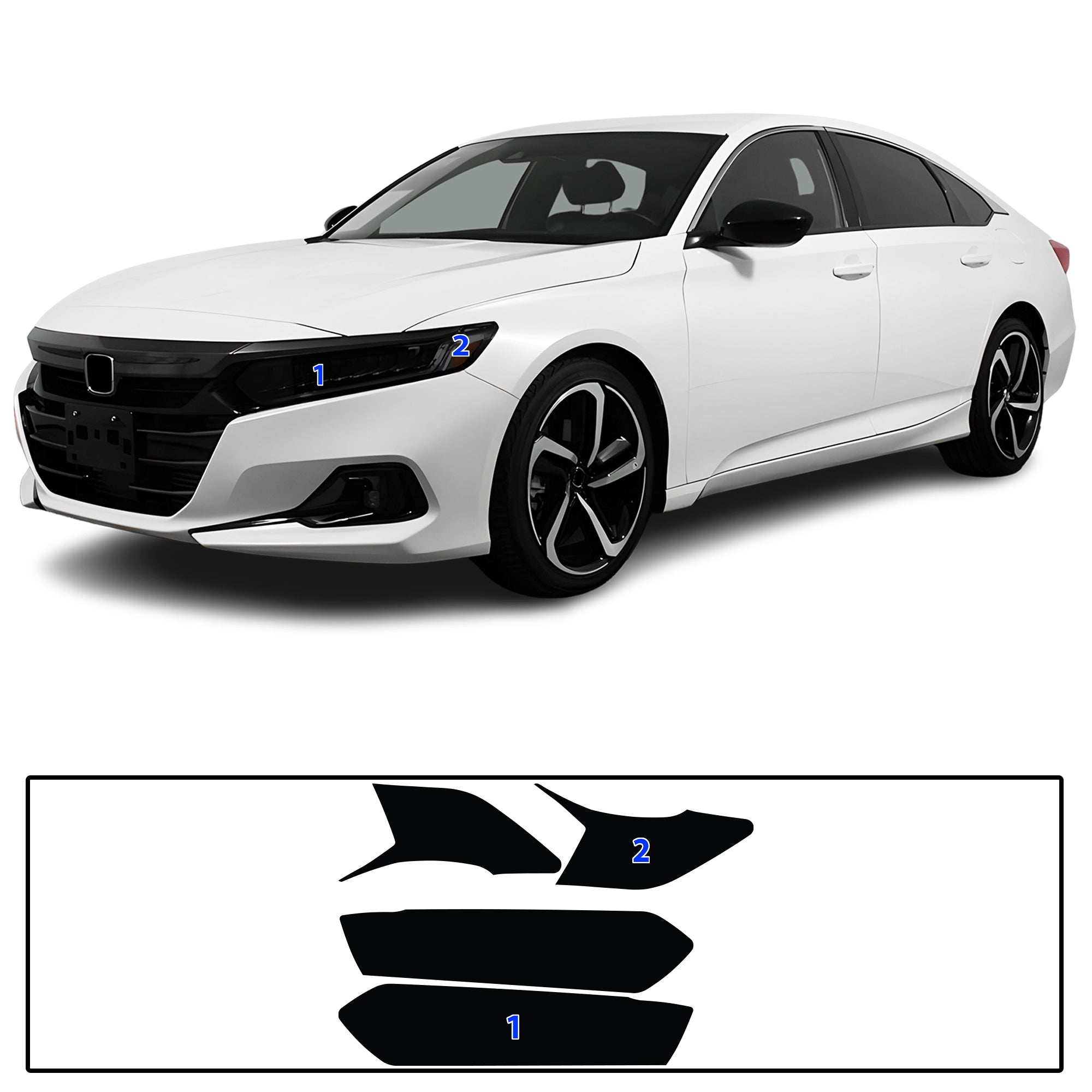 Honda Accord 2018–2022 Dark Smoke Headlight & Taillight Tint Kit – Precut Vinyl Lens Overlays