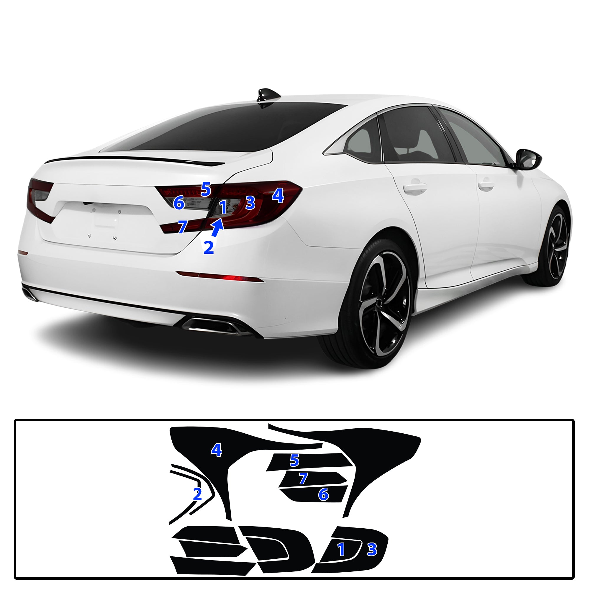 Honda Accord 2018–2022 Dark Smoke Headlight & Taillight Tint Kit – Precut Vinyl Lens Overlays