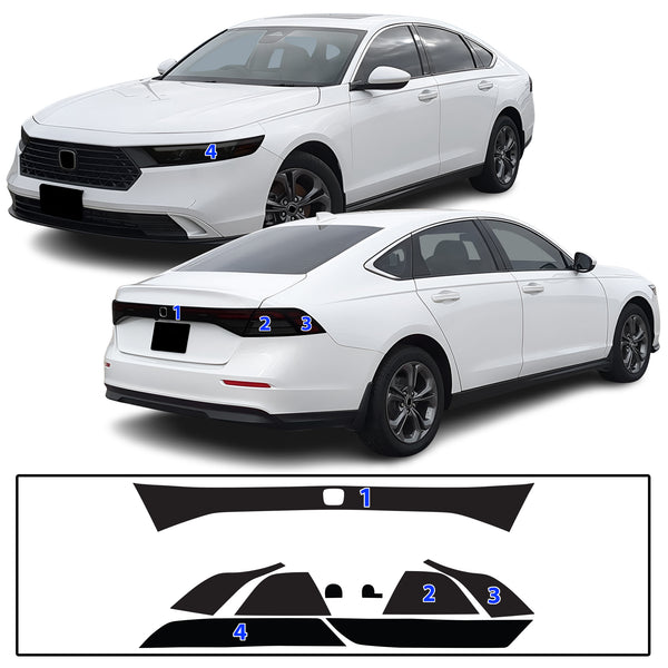 Full Headlight Taillight Precut Smoked PPF Tint Kit Film Overlay Fits Honda Accord Sedan 2023-2025