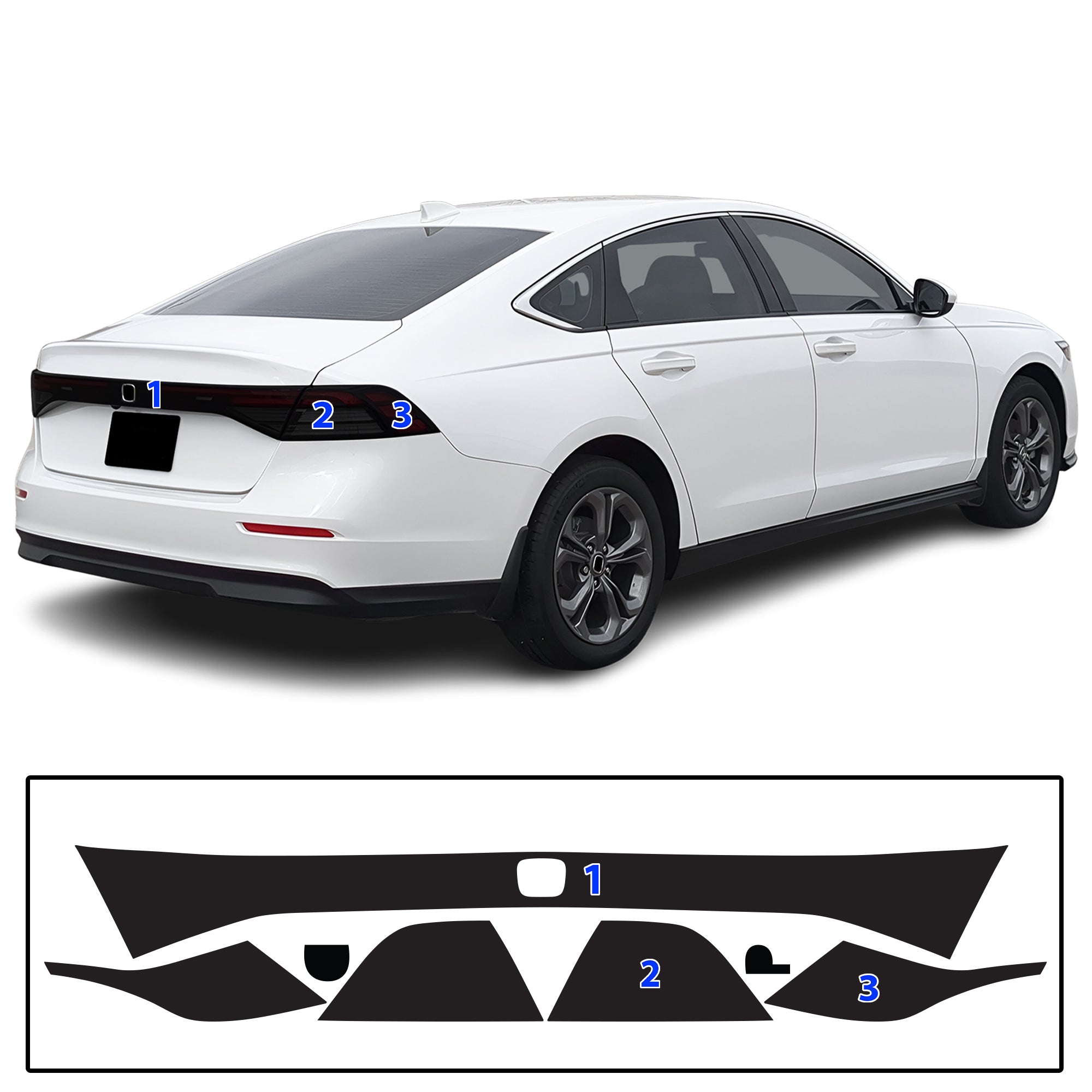 Honda Accord Sedan 2023–2026 Dark Smoke Headlight & Taillight Tint Kit – Precut Vinyl Lens Overlays