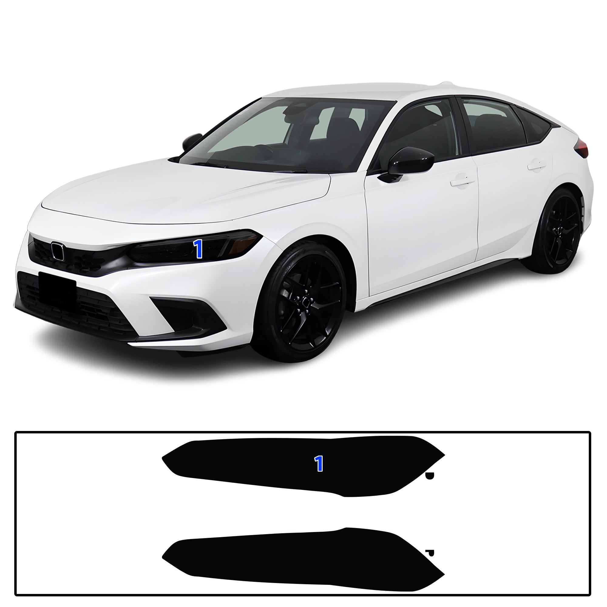 Honda Civic Sedan Hatchback 2022–2026 Dark Smoke Headlight & Taillight Tint Kit – Precut Vinyl Lens Overlays