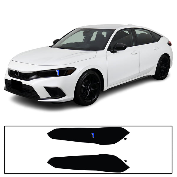 HeadLight Reverse Light Reflector Taillight Smoke Tint Overlay Fits Honda Civic Sedan Hatchback 2022-2025