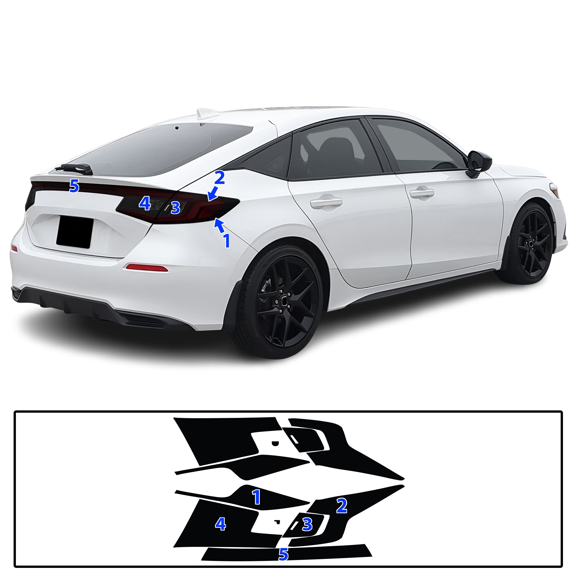 Honda Civic Sedan Hatchback 2022–2026 Dark Smoke Headlight & Taillight Tint Kit – Precut Vinyl Lens Overlays