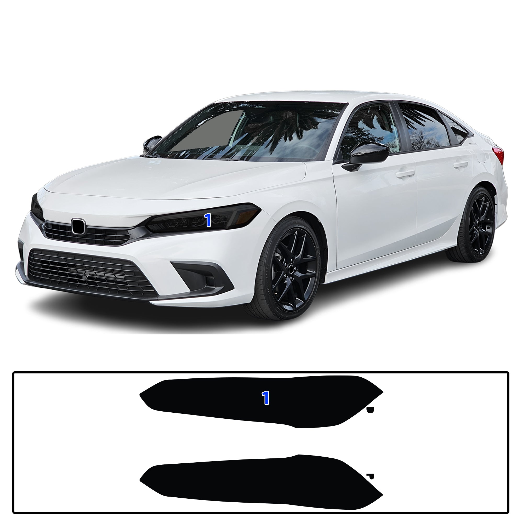 Honda Civic Sedan Hatchback 2022–2026 Dark Smoke Headlight & Taillight Tint Kit – Precut Vinyl Lens Overlays