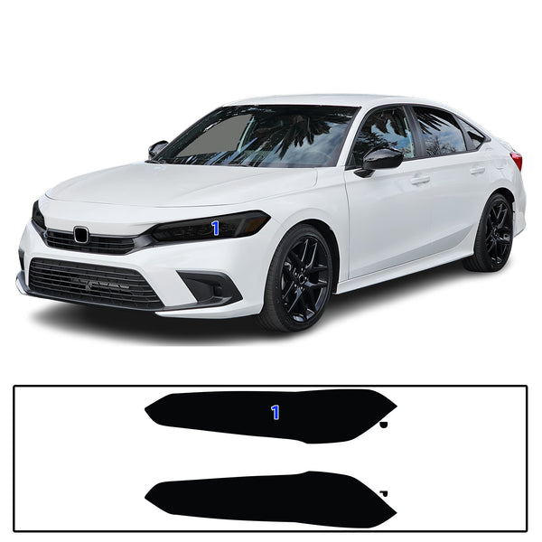 HeadLight Reverse Light Reflector Taillight Smoke Tint Overlay Fits Honda Civic Sedan Hatchback 2022-2025