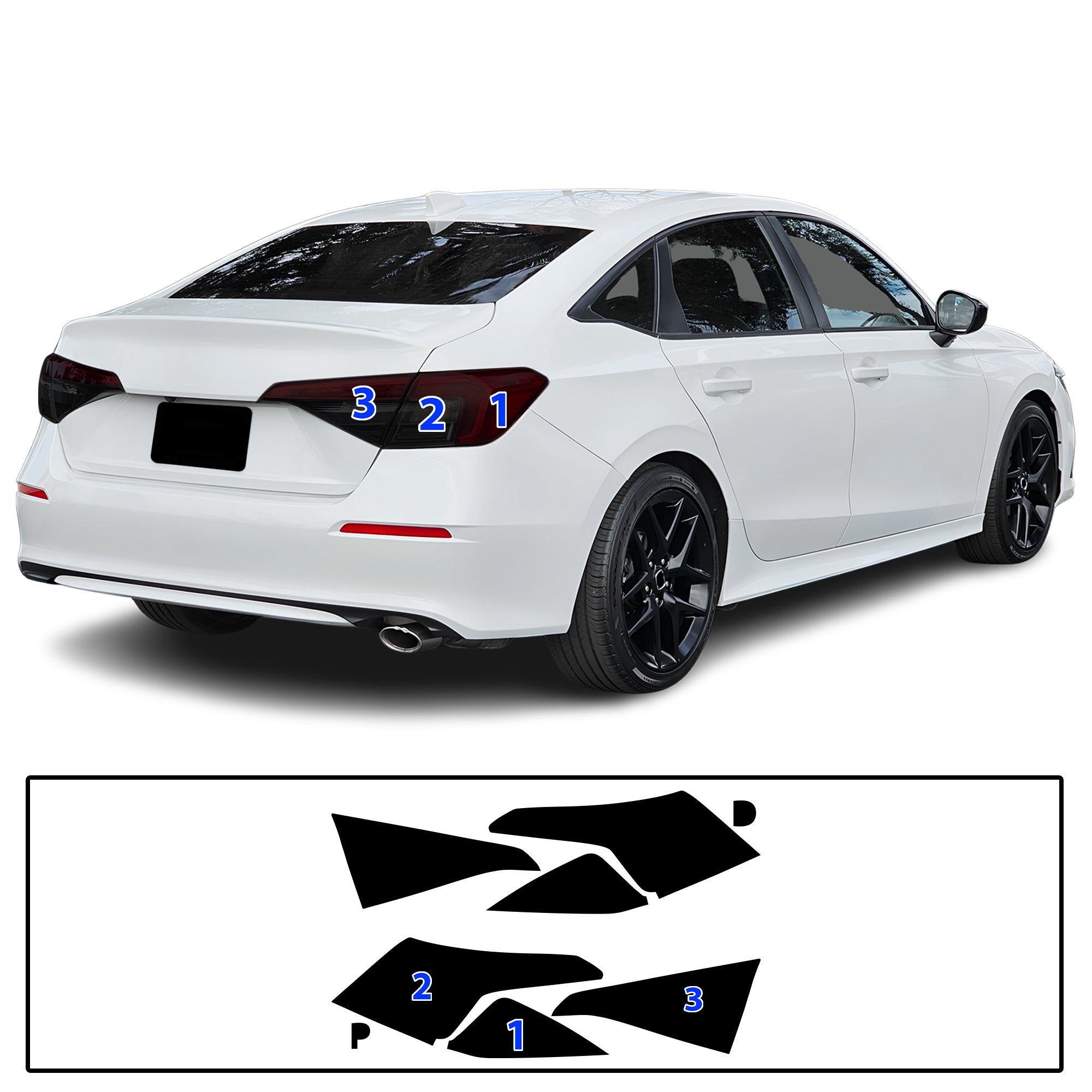 Honda Civic Sedan Hatchback 2022–2026 Dark Smoke Headlight & Taillight Tint Kit – Precut Vinyl Lens Overlays