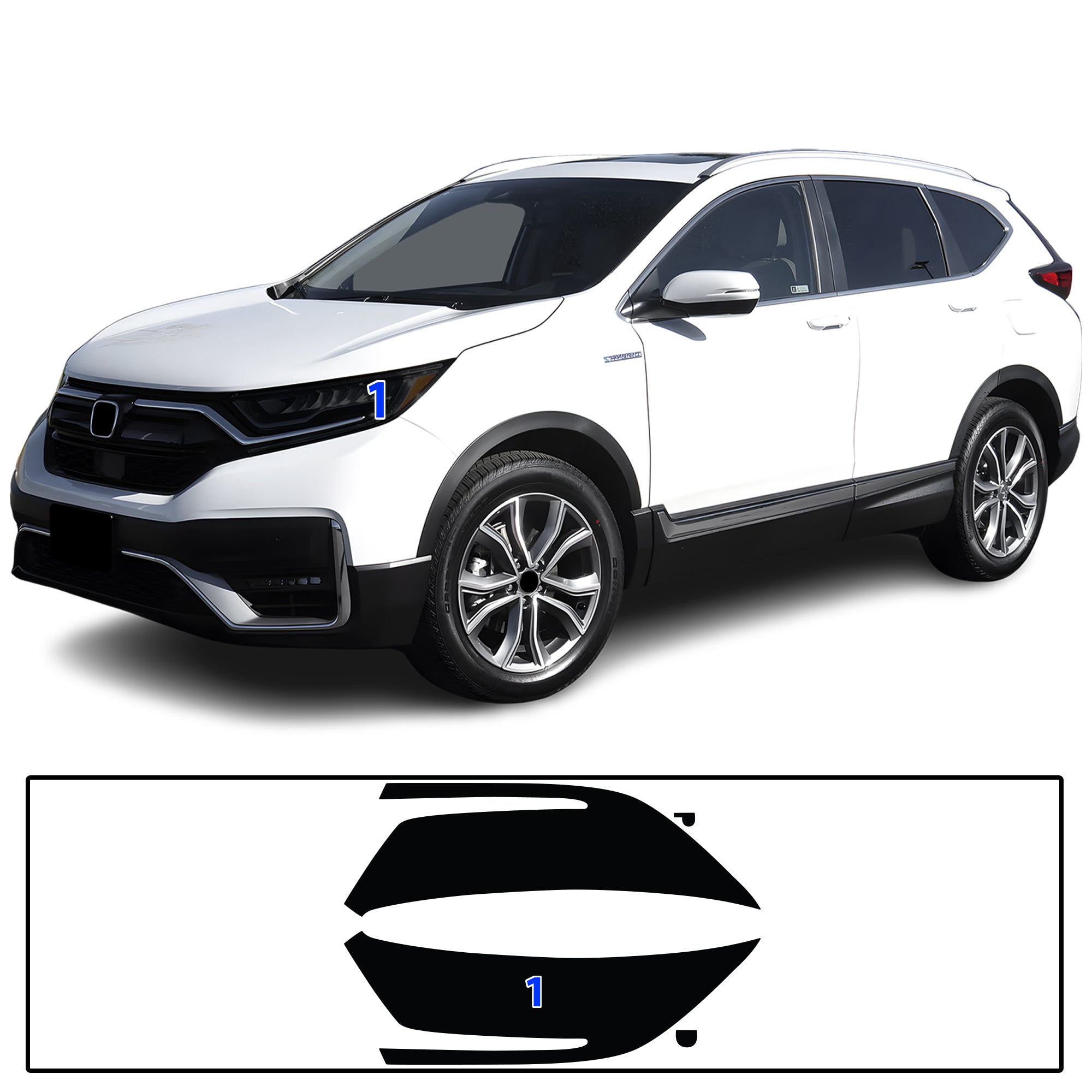 Honda CR-V 2020–2022 Dark Smoke Headlight & Taillight Tint Kit – Precut Vinyl Lens Overlays