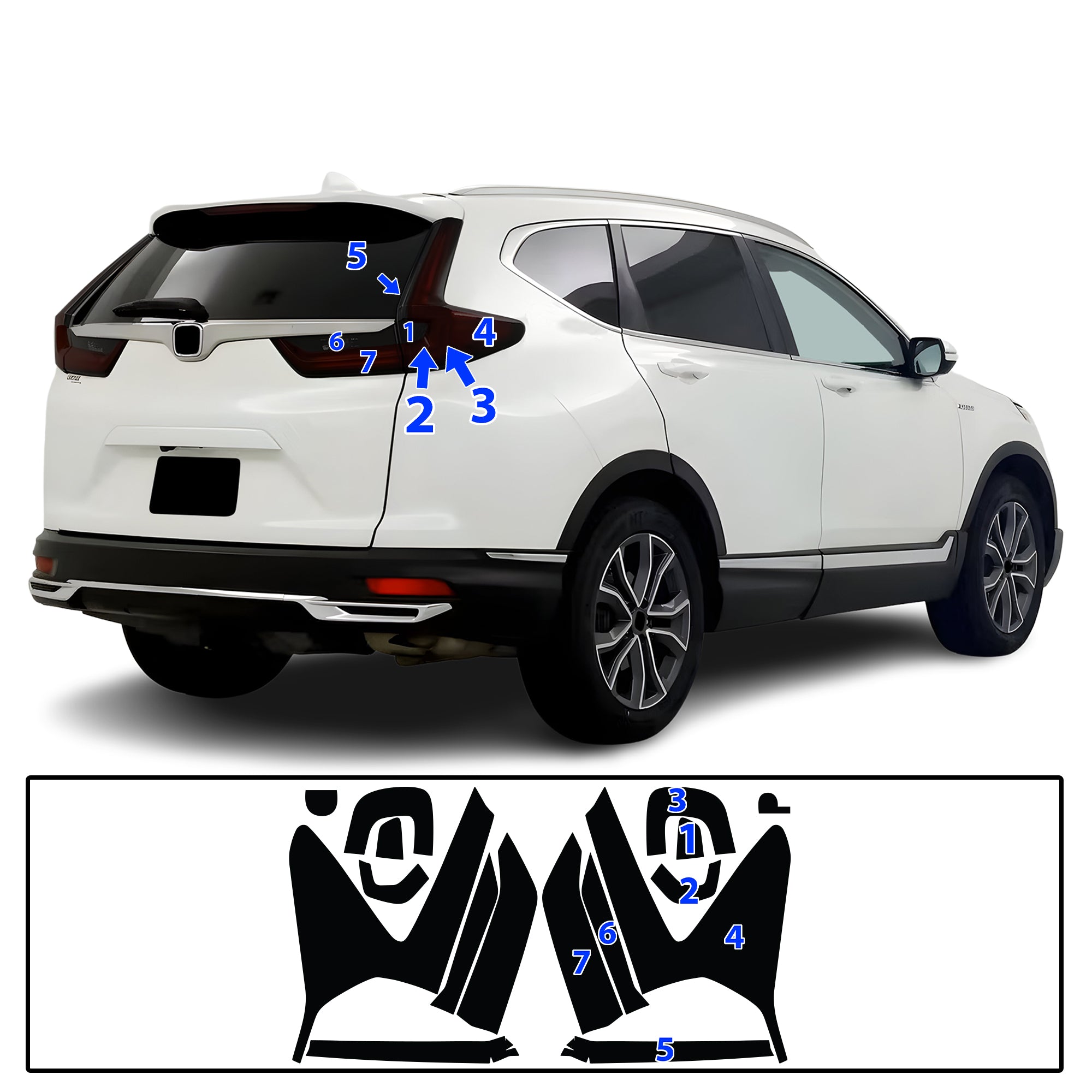 Honda CR-V 2020–2022 Dark Smoke Headlight & Taillight Tint Kit – Precut Vinyl Lens Overlays