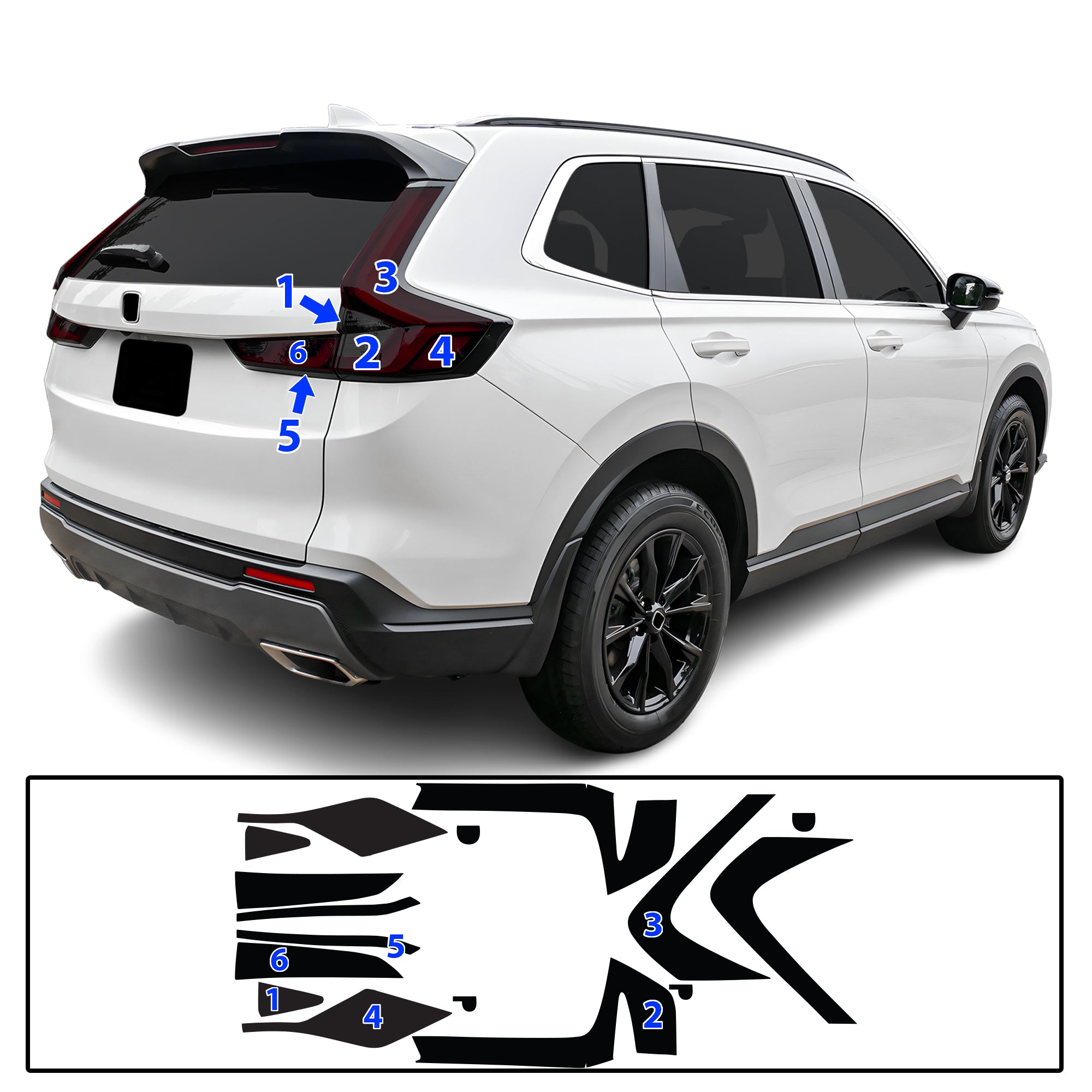 Honda CR-V 2023–2026 Dark Smoke Headlight & Taillight Tint Kit – Precut Vinyl Lens Overlays