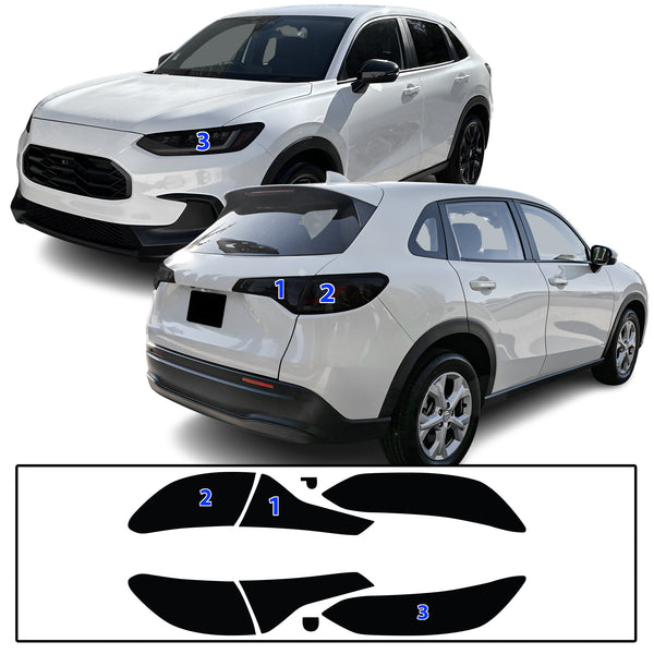 Full Headlight Taillight Precut Smoked PPF Tint Kit Film Overlay Fits Honda HR-V 2023-2025