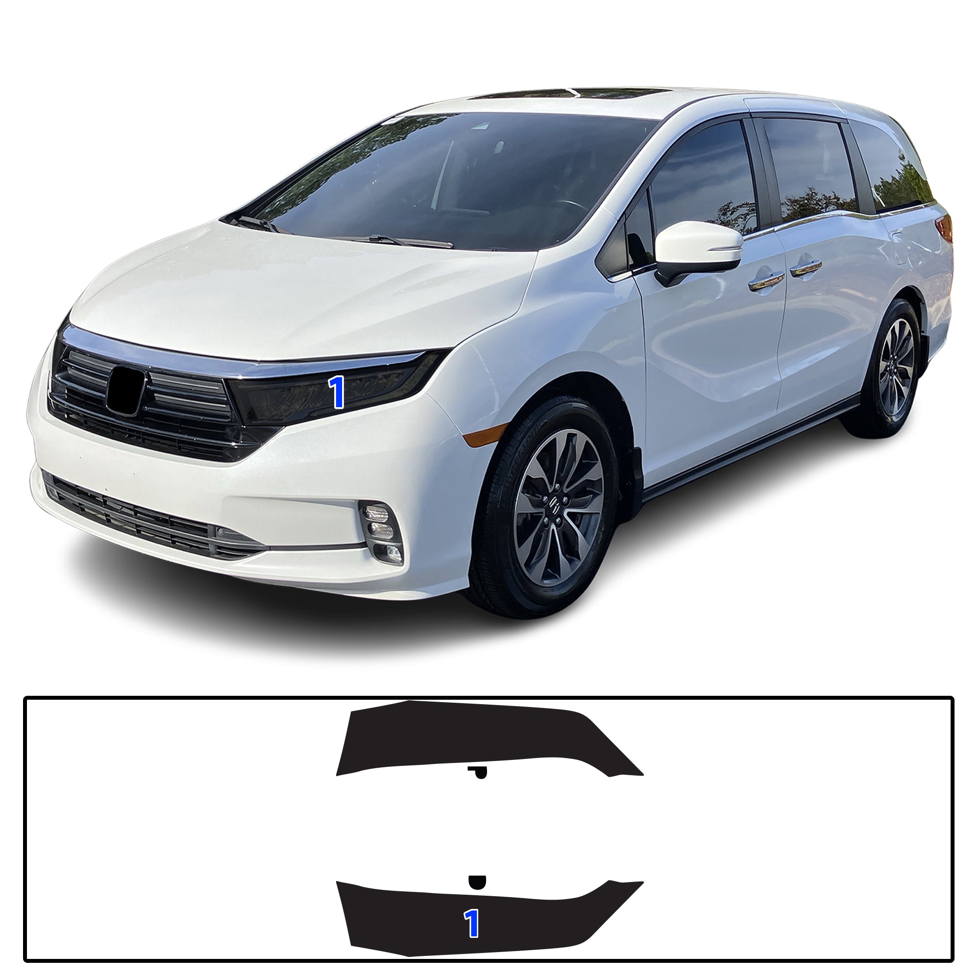Honda Odyssey 2018–2026 Dark Smoke Headlight & Taillight Tint Kit – Precut Vinyl Lens Overlays