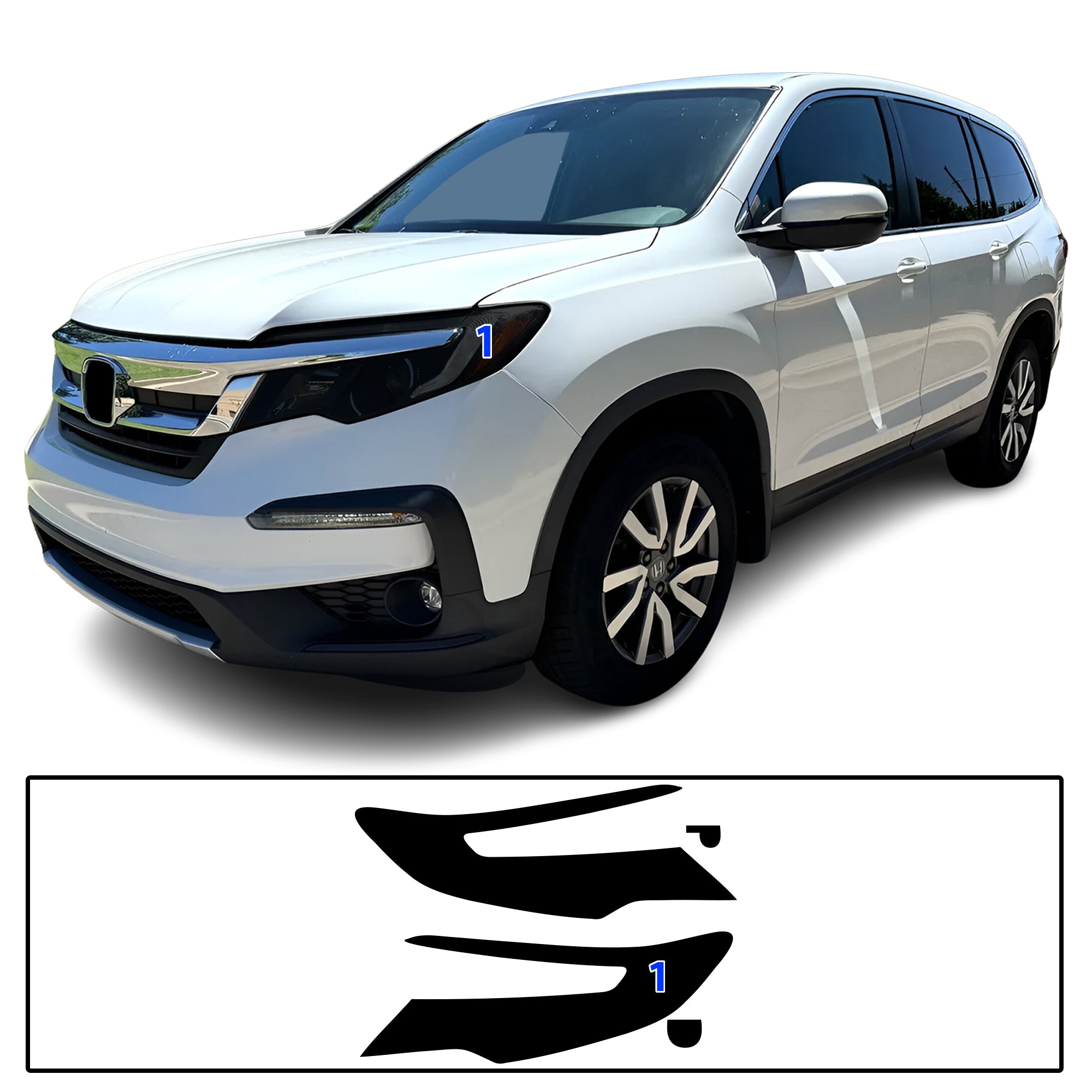 Honda Pilot 2016–2022 Dark Smoke Headlight & Taillight Tint Kit – Precut Vinyl Lens Overlays