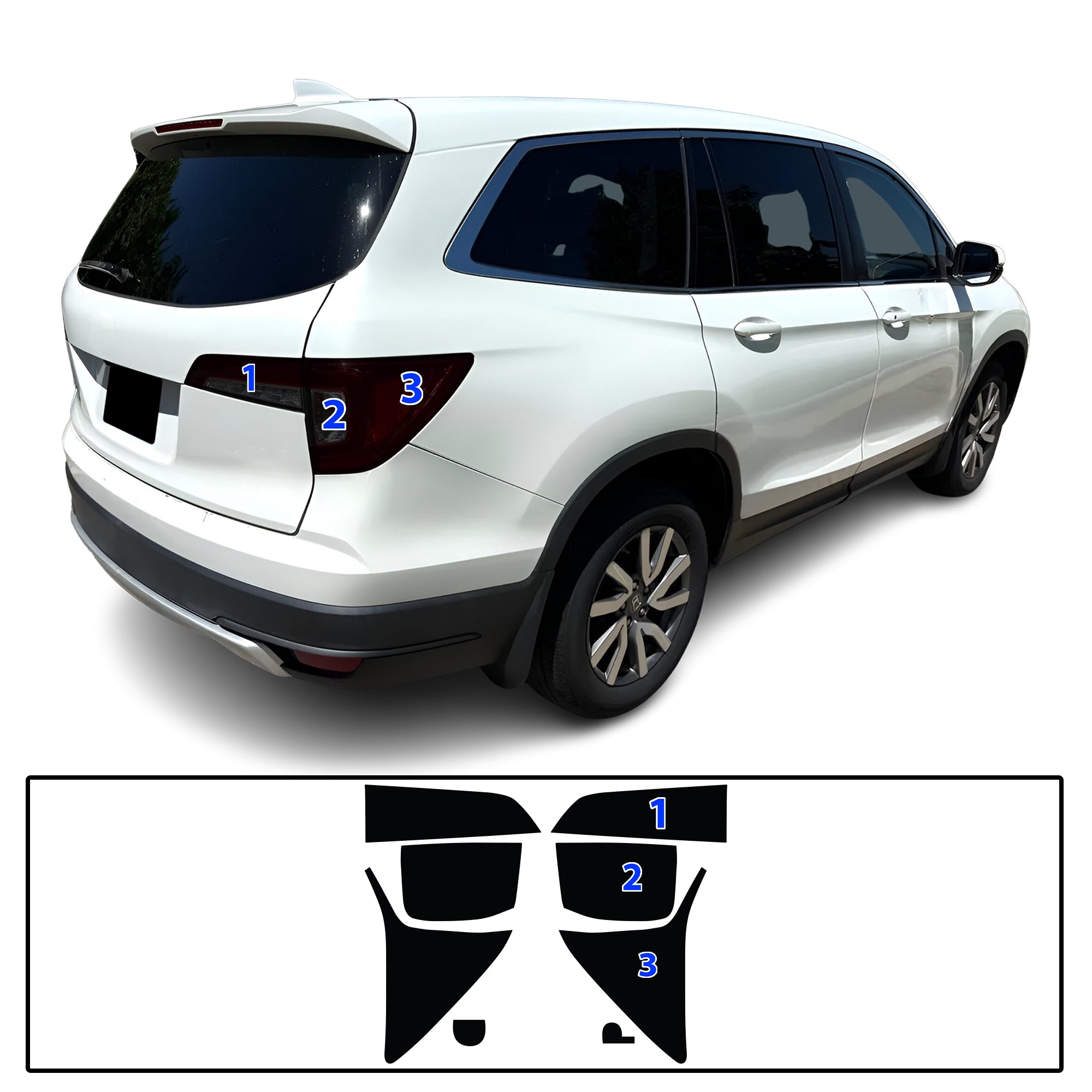 Honda Pilot 2016–2022 Dark Smoke Headlight & Taillight Tint Kit – Precut Vinyl Lens Overlays