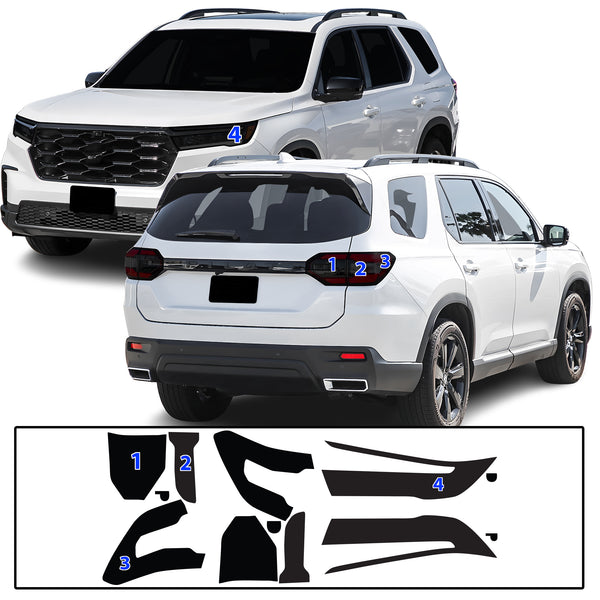 Full Headlight Taillight Precut Smoked PPF Tint Kit Film Overlay Fits Honda Pilot 2023-2025