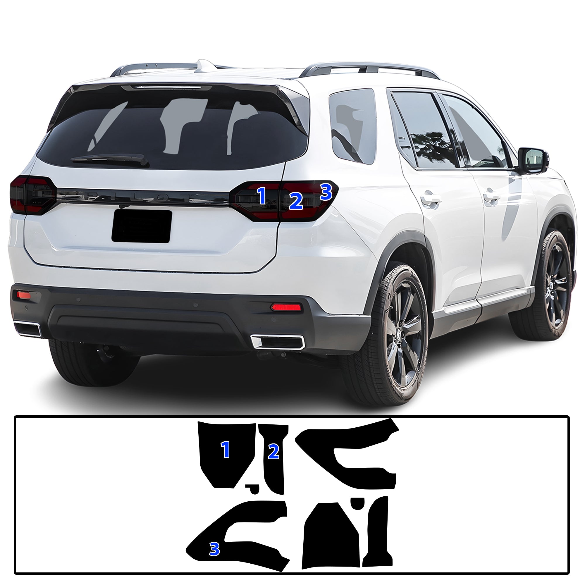 Honda Pilot 2023–2026 Dark Smoke Headlight & Taillight Tint Kit – Precut Vinyl Lens Overlays