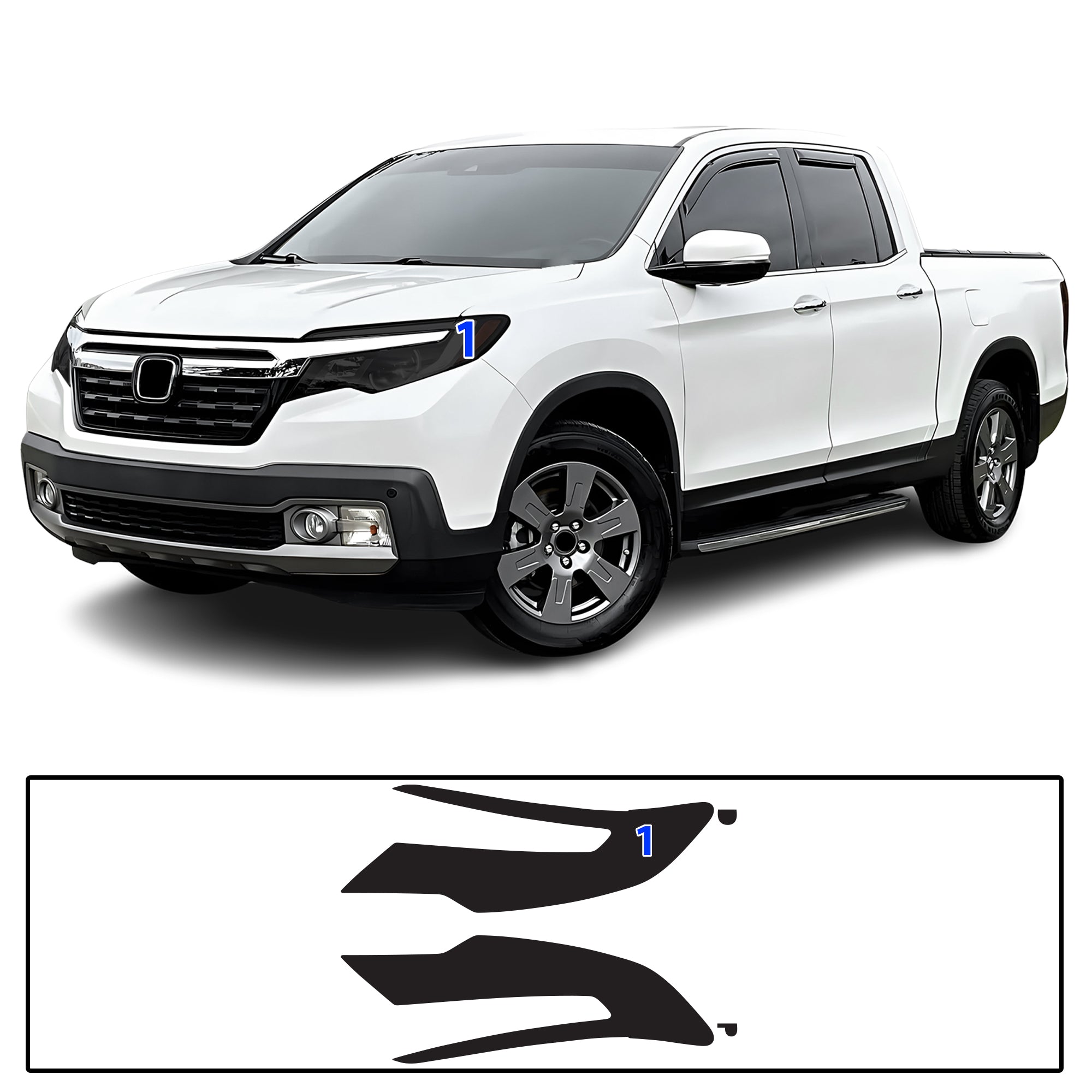 Honda Ridgeline 2017–2026 Dark Smoke Headlight & Taillight Tint Kit – Precut Vinyl Lens Overlays