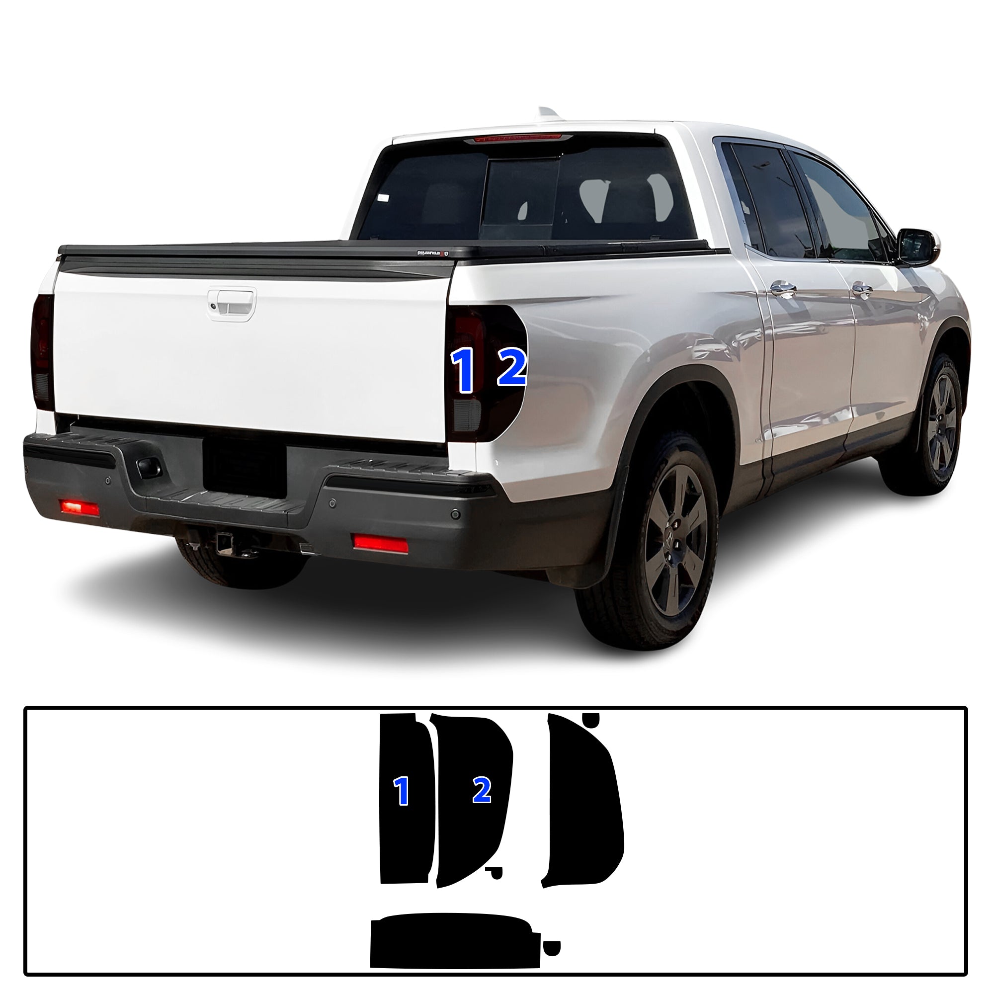 Honda Ridgeline 2017–2026 Dark Smoke Headlight & Taillight Tint Kit – Precut Vinyl Lens Overlays